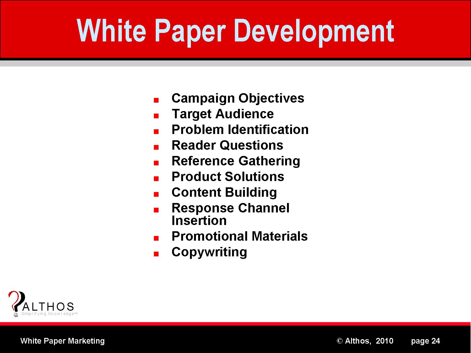 White Paper Development