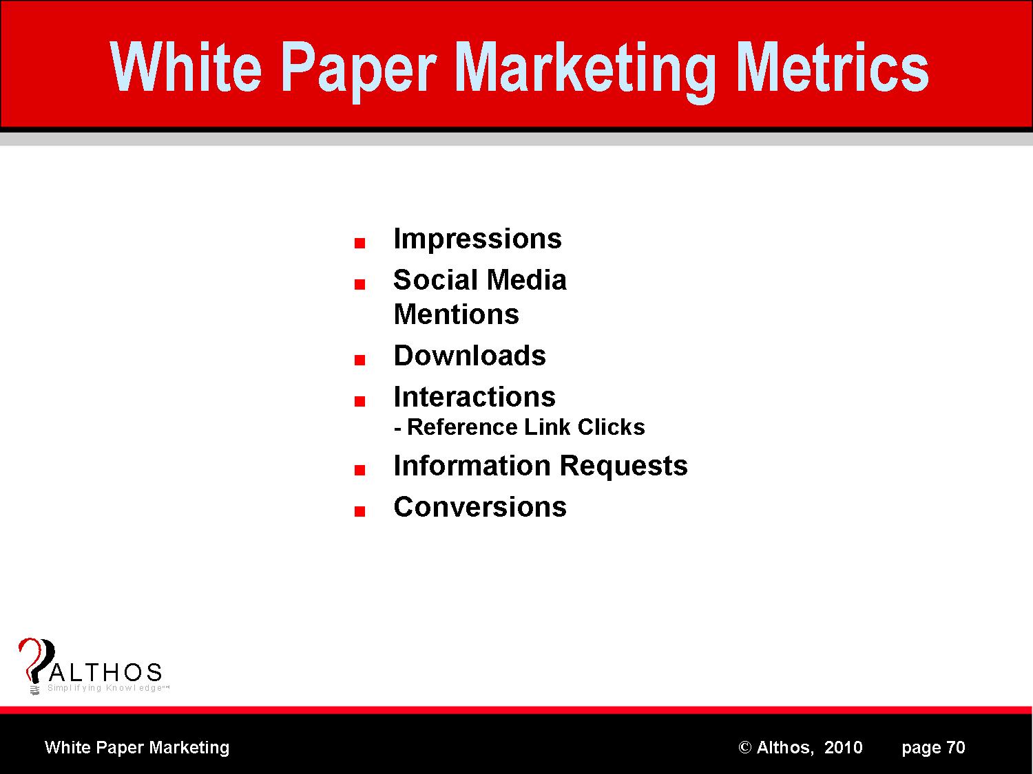 White Paper Marketing Metrics