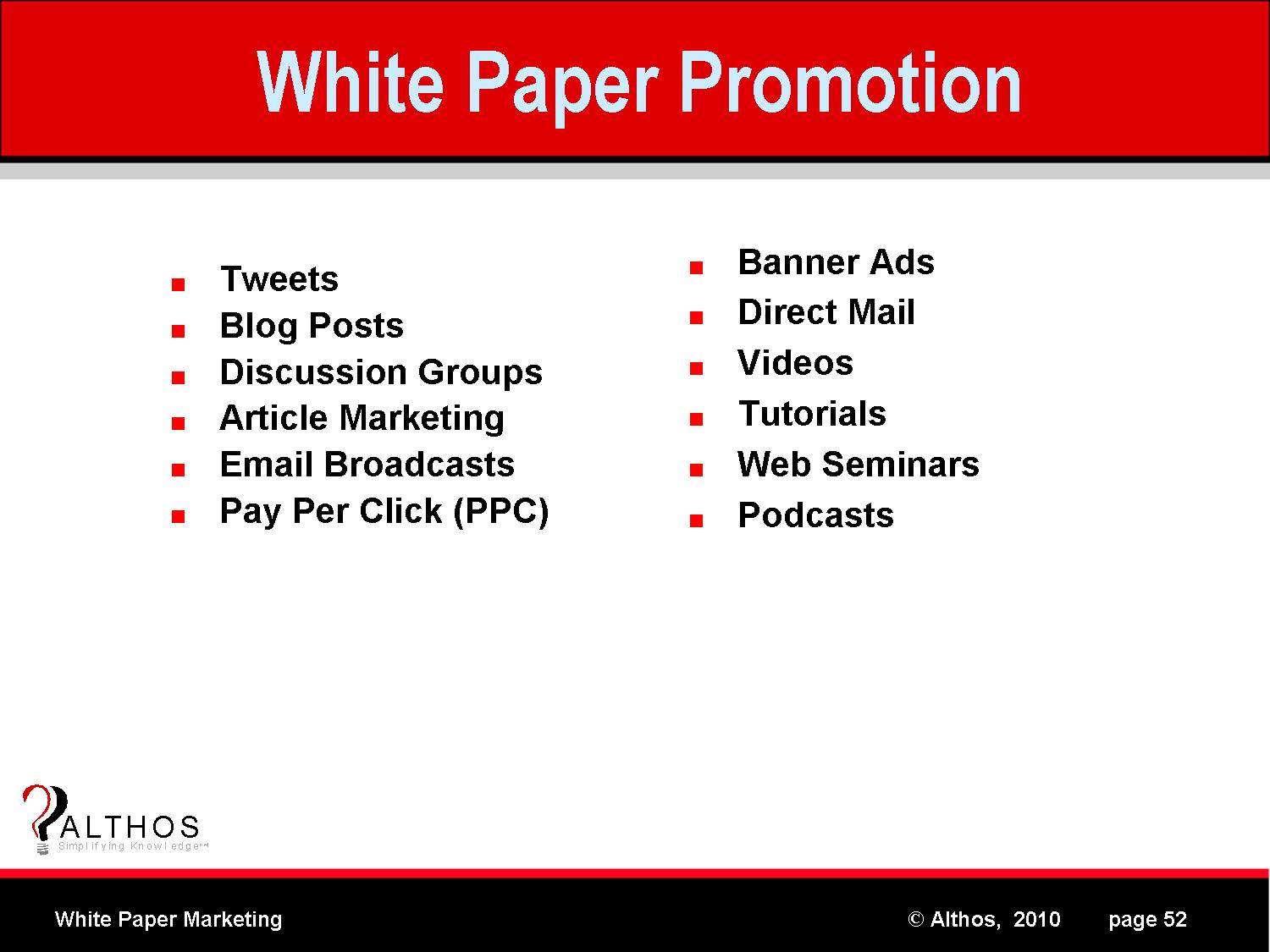 White Paper Promotion